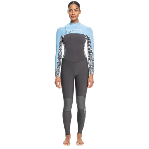 Roxy 4/3 Ladies Swell Series Chest Zip Jet/Blue 3 Roxy 4/3 Ladies Swell Series Chest Zip Jet/Blue
