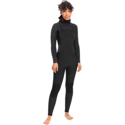 Roxy 5/4/3 Ladies Swell Series Hooded Chest Zip Black