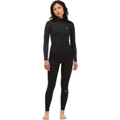 3/2 Billabong Ladies Synergy Back Zip Black Palms
