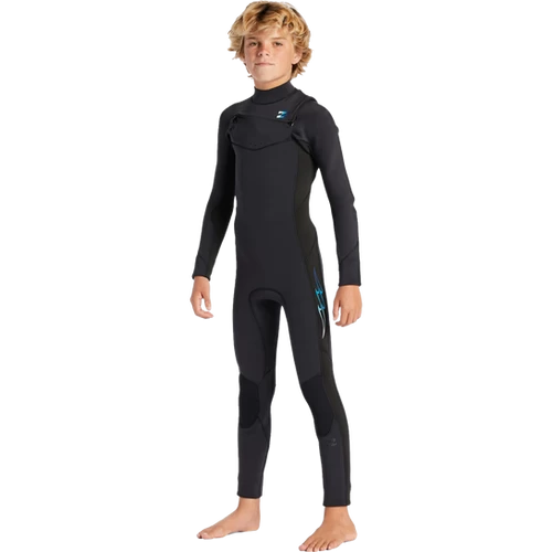 Billabong 5/4mm Kids Absolute Chest Zip Blue Fade 3 Billabong 5/4mm Kids Absolute Chest Zip Blue Fade