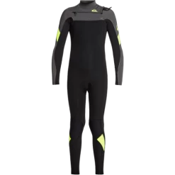 Quiksilver 4/3mm Kids Syncro Chest Zip Black