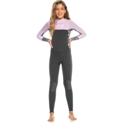 Roxy 5/4/3mmGirls Swell Series Chest Zip Jet/Orchid Bouquet