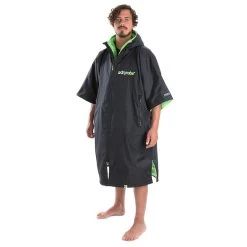 Dryrobe Advance Short Sleeve -Professional surf equipment store dryrobe ss front black green