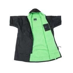 Dryrobe Advance Short Sleeve -Professional surf equipment store dryrobe ss open black green